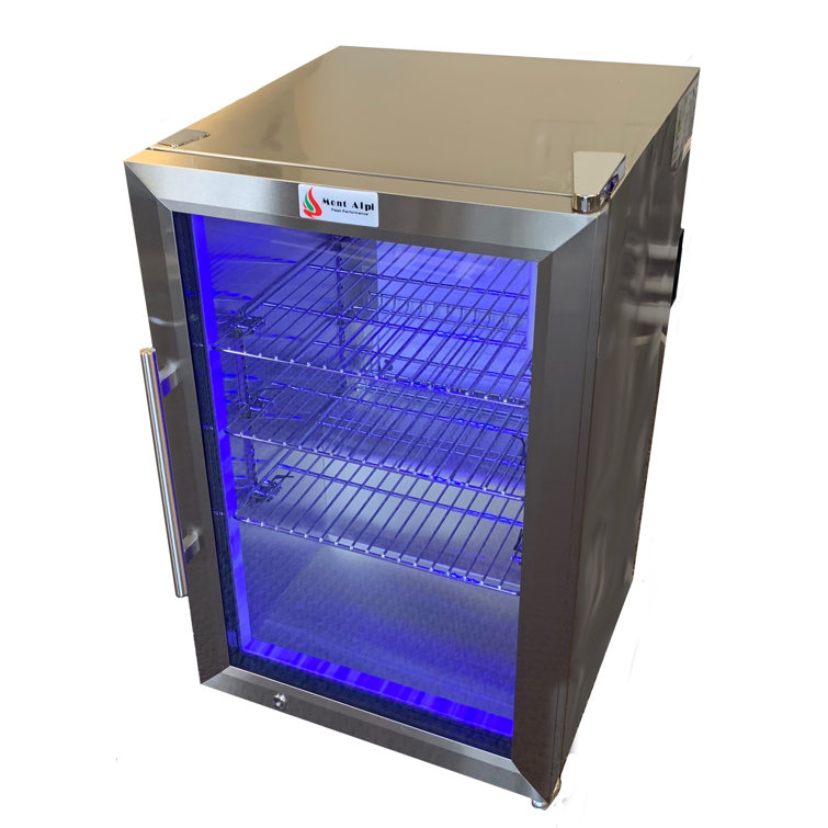 Mini fridge glass door blue light deals